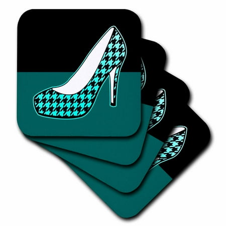 I Love Shoes - Houndstooth Print High Heel Shoe on Black and Teal set of 8 Coasters - Soft cst-57144-2
I Love Shoes - Houndstooth Print High Heel Shoe on Black and Teal set of 8 Coasters - Soft cst-57144-2