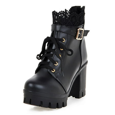 Boots Women s Winter Women s Ankle Lace Height Increasing Ladies