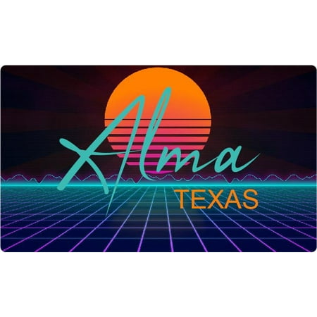 Alma Texas 4 X 2.25-Inch Fridge Magnet Retro Neon Design
