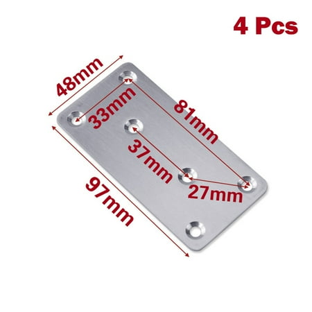 4pcs Flat Repair Mending Plate Joining Bracket Support Furniture Connection