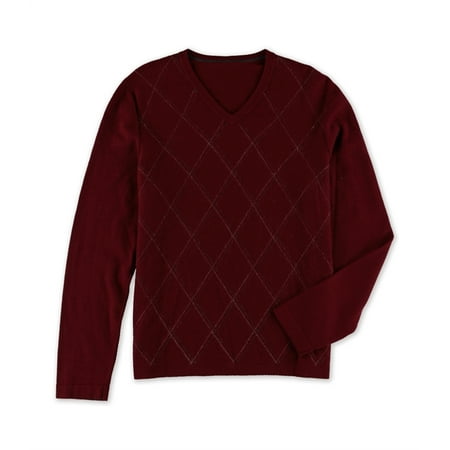 alfani mens argyle v-neck pullover sweater