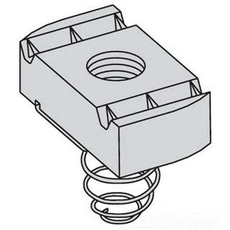 B-Line N528ZN Zinc Electroplated Steel 500 Series Channel Nut With Spring 3/8 Inch