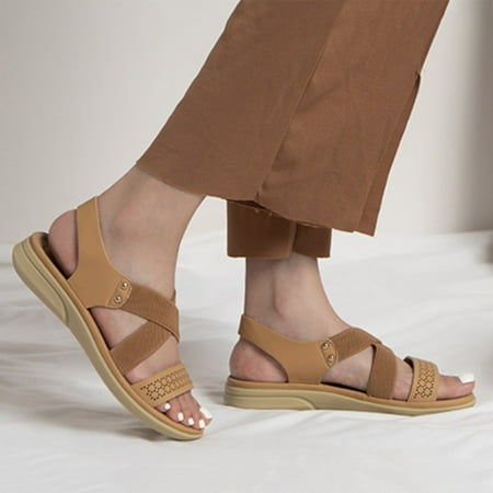 Aayomet Beach Sandals for Women Ladies Comfortable Roman Elastic Hollow Out Casual Women Sandals Brown 8
Aayomet Beach Sandals for Women Ladies Comfortable Roman Elastic Hollow Out Casual Women Sandals Brown 8