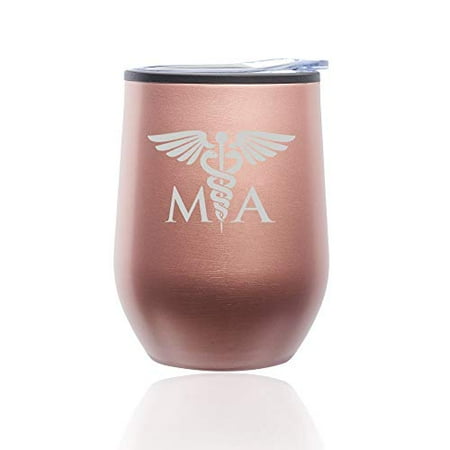 Stemless Wine Tumbler Coffee Travel Mug Glass With Lid MA Medical Assistant (Rose Gold)
Stemless Wine Tumbler Coffee Travel Mug Glass With Lid MA Medical Assistant (Rose Gold)
