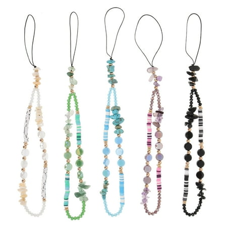 5pcs Mobile Phone Lanyards Diy Beaded Phone Charms Phone Ropes Phone Supplies