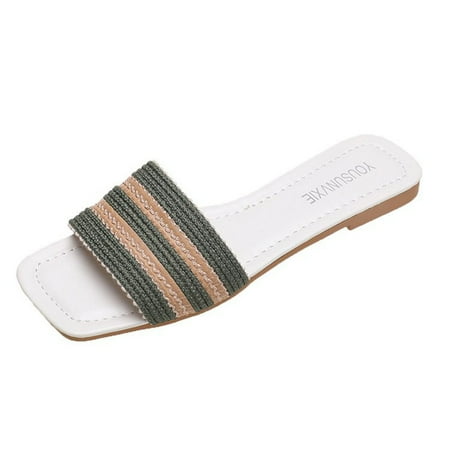 

Women s Slide Sandals Flat Sandals Fashion Slides With Soft Slippers Clearance Sale Women s Flat Shoes Ladies Beach Sandals Summer Non-Slip Causal Slippers