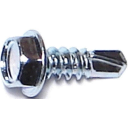 #8-18 x 1/2 Zinc Plated Steel Hex Washer Head Self-Drilling Screws SDSHWS-101