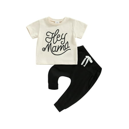 Baby Boy Clothes Newborn Outfits Infant Short Sleeve Letter Print T-shirt Drawstring Pants Set
Baby Boy Clothes Newborn Outfits Infant Short Sleeve Letter Print T-shirt Drawstring Pants Set