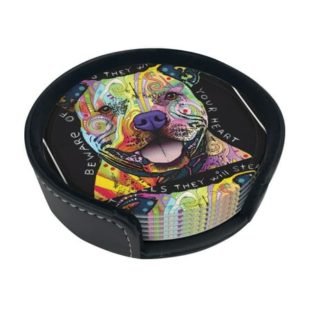 Round Pu Leather Coaster Color Print Pitbull Heat - Resistant Beverage Cup Mat-Fancy Decor For Kitchen Office Dining Room Table - Drink Protector 6-Slice
Round Pu Leather Coaster Color Print Pitbull Heat - Resistant Beverage Cup Mat-Fancy Decor For Kitchen Office Dining Room Table - Drink Protector 6-Slice