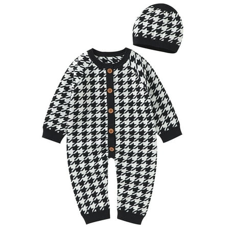 Nokpsedcb 2PCS Newborn Infant Baby Boy Girl Button-Down Long Sleeve Round Neck Romper Black 3-6 Months
Nokpsedcb 2PCS Newborn Infant Baby Boy Girl Button-Down Long Sleeve Round Neck Romper Black 3-6 Months