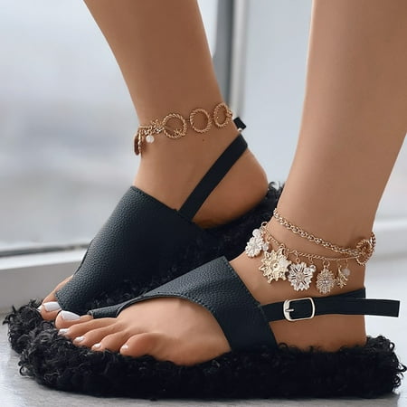 Cathalem Warm Womens Slippers Ladies Winter Sandals Plus Cotton Sandals Buckle Lambs Hair Toe Sandals Women Heated Slippers Women Black 8
Cathalem Warm Womens Slippers Ladies Winter Sandals Plus Cotton Sandals Buckle Lambs Hair Toe Sandals Women Heated Slippers Women Black 8
