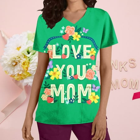 wo-fusoul Summer Savings Clearance! Womens Scrubs Tops Plus Size Short-Sleeve Nursing Uniform Crew Neck Working Uniform w/Pockets Mother S Day Shirts
wo-fusoul Summer Savings Clearance! Womens Scrubs Tops Plus Size Short-Sleeve Nursing Uniform Crew Neck Working Uniform w/Pockets Mother S Day Shirts