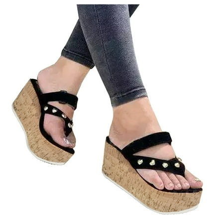 PEASKJP Women Wedge Platform Sandals Summer Comfort Open Toe Anti-Slip Sandals Wedge Sandals Black 38
PEASKJP Women Wedge Platform Sandals Summer Comfort Open Toe Anti-Slip Sandals Wedge Sandals Black 38