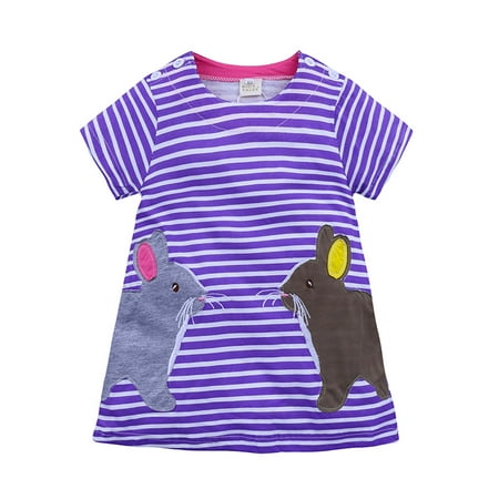 EHTMSAK Infant Baby Toddler Child Children Kids Animal Dresses for Girls Dress Summer Short Sleeve Sundress Purple 18M-6Y 100
EHTMSAK Infant Baby Toddler Child Children Kids Animal Dresses for Girls Dress Summer Short Sleeve Sundress Purple 18M-6Y 100