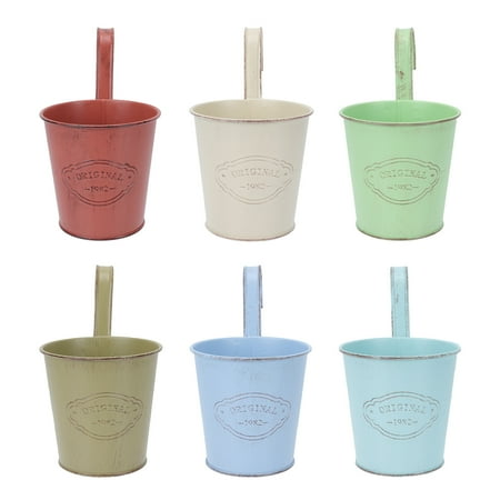 6Pcs Retro Style Design Flower Buckets Retro Iron Buckets for Decor Random Color 
6Pcs Retro Style Design Flower Buckets Retro Iron Buckets for Decor Random Color