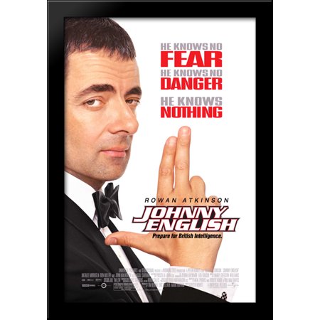 Johnny English 28x40 Large Black Wood Framed Print Movie Poster Art
