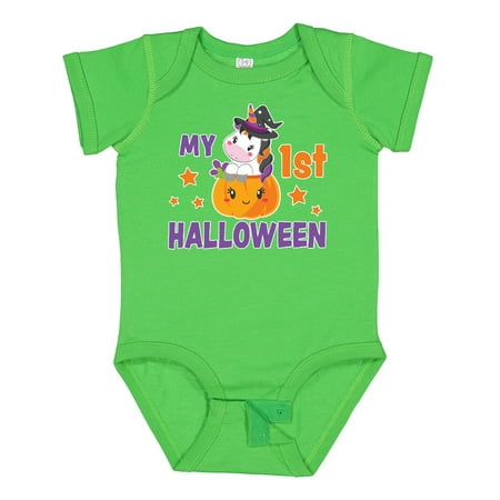 Inktastic My 1st Halloween with Unicorn Witch Gift Baby Girl Bodysuit