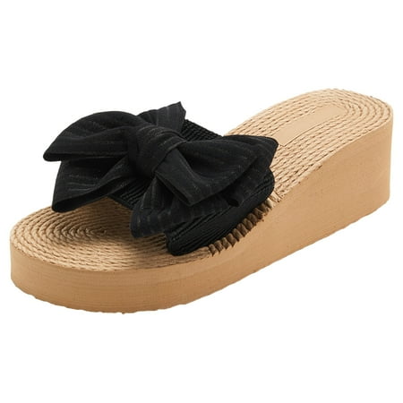 Gzea Sandals Women Dressy Summer Women Shoes With Sloping Heels And Thick Soles Fashionable Bohemian Beach Bow Slippers Summer Sandals Brown 39
Gzea Sandals Women Dressy Summer Women Shoes With Sloping Heels And Thick Soles Fashionable Bohemian Beach Bow Slippers Summer Sandals Brown 39