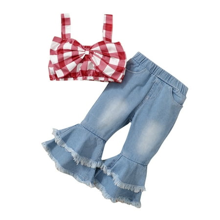 XINSHIDE Toddler Infant Kids Girls Set Plaid Bowknot Sleeveless Top Jeans Pants 2Pcs Outfit Set Baby Clothing
XINSHIDE Toddler Infant Kids Girls Set Plaid Bowknot Sleeveless Top Jeans Pants 2Pcs Outfit Set Baby Clothing