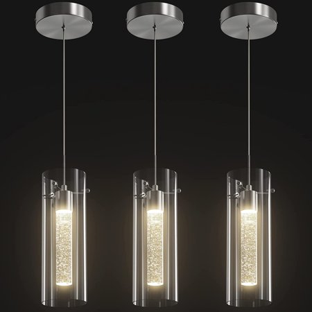 KUSONG Pendant Ceiling Light Fixture LED Kitchen Lighting Crystal Pendant Lights Kitchen Island 1-Light Integrated Kitchen Hanging Light Fixture Modern Island Light with Bubble Glass Three Pack
KUSONG Pendant Ceiling Light Fixture LED Kitchen Lighting Crystal Pendant Lights Kitchen Island 1-Light Integrated Kitchen Hanging Light Fixture Modern Island Light with Bubble Glass Three Pack