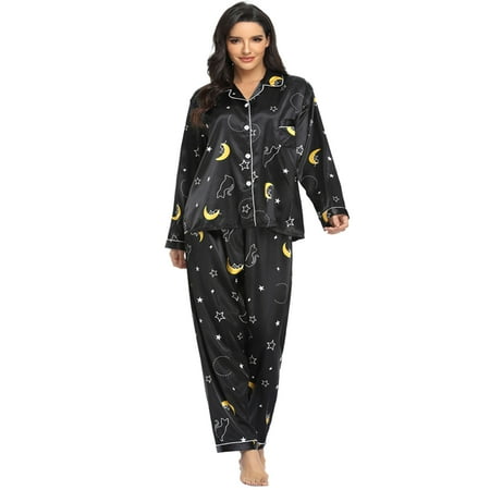 Spdoo Silk Satin Pajamas Women Long Sleeve Silk Pjs for Women Set Two-piece Button-Down Sleepwear Small~X-Large
Spdoo Silk Satin Pajamas Women Long Sleeve Silk Pjs for Women Set Two-piece Button-Down Sleepwear Small~X-Large