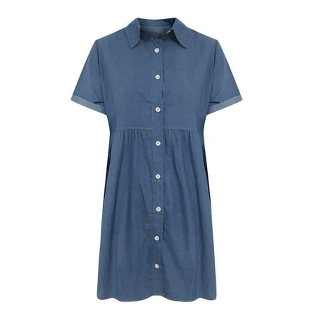 Ruziyoog Summer Dresses Womens Summer Casual Beach Solid Dresses Turndown Collar Short Sleeve Dress Prom Dersses Blue XXL
Ruziyoog Summer Dresses Womens Summer Casual Beach Solid Dresses Turndown Collar Short Sleeve Dress Prom Dersses Blue XXL