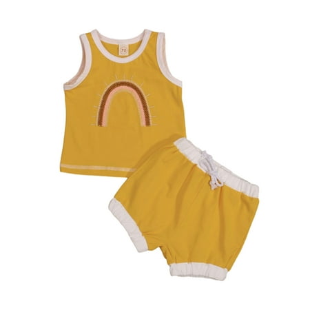 jaweiw 2 Pieces Kids Boys Girls Clothes Set Sun Embroidery Round Neck Camisole+ Short Pants for Summer Size 0 6 12 18 24 Months
jaweiw 2 Pieces Kids Boys Girls Clothes Set Sun Embroidery Round Neck Camisole+ Short Pants for Summer Size 0 6 12 18 24 Months