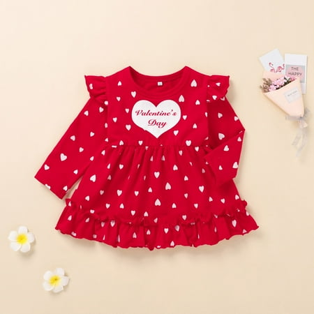 QIPOPIQ Infant Girl s Clothing Set Clearance Toddler Baby Girls Long Sleeve Ruffle Valentine s Day Heart Print Princess Dress
QIPOPIQ Infant Girl s Clothing Set Clearance Toddler Baby Girls Long Sleeve Ruffle Valentine s Day Heart Print Princess Dress