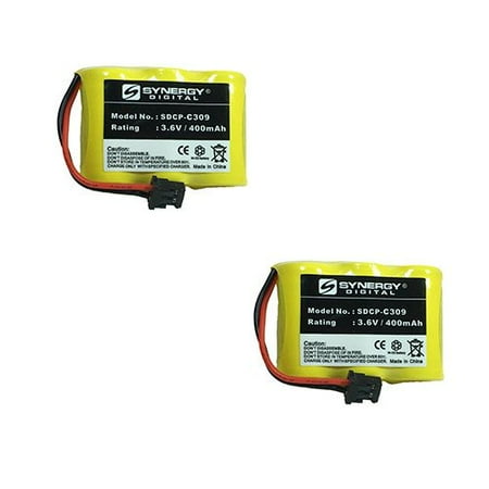 Synergy Digital Cordless Phone Batteries, Works with Panasonic KX-T2870 Cordless Phone, (400, 3.6V, 400 mAh) Ultra Hi-Capacity, combo-pack includes: 2 x SDCP-C309 Batteries