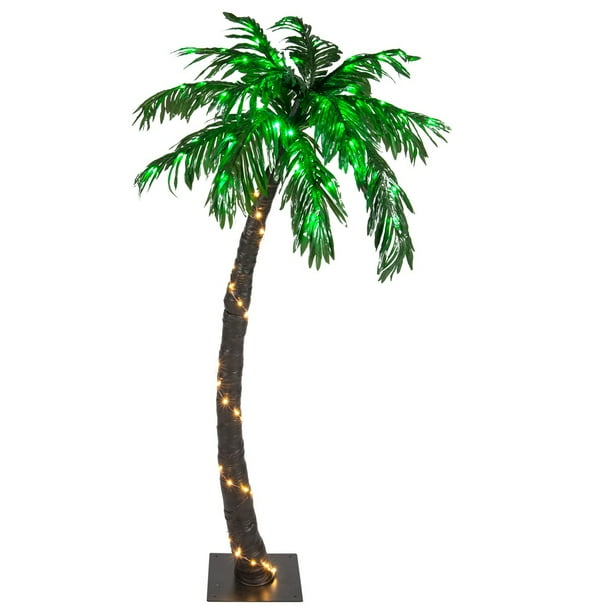 Wintergreen Lighting 5 Ft. Multi-Function Lighted Palm Tree with 104 LED Lights, Remote Control