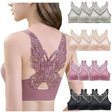 Women Sports Bras Wireless Bras Plus Size Full Figure Bras Push Up Bras 3-Pack Wirefree Bras Red 36/80BC
Women Sports Bras Wireless Bras Plus Size Full Figure Bras Push Up Bras 3-Pack Wirefree Bras Red 36/80BC