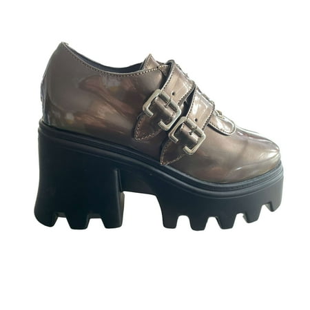 Inkach British Style Thick-Soled Square Heel Platform Belt Buckle Single Shoes Womens
Inkach British Style Thick-Soled Square Heel Platform Belt Buckle Single Shoes Womens