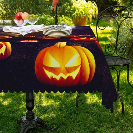 Mizhona Halloween Rectangle Tablecloth Evil Smile Pumpkins in Black Waterproof Table Cloth for Kitchen Party Picnic Decor 54 x72
Mizhona Halloween Rectangle Tablecloth Evil Smile Pumpkins in Black Waterproof Table Cloth for Kitchen Party Picnic Decor 54 x72