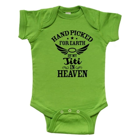 Inktastic Handpicked for Earth by My Titi in Heaven with Angel Wings Gift Baby Boy or Baby Girl Bodysuit
Inktastic Handpicked for Earth by My Titi in Heaven with Angel Wings Gift Baby Boy or Baby Girl Bodysuit