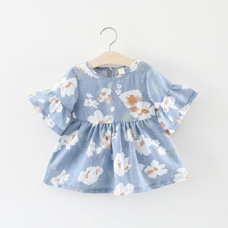 Lilgiuy Toddler Girls Summer Floral Dress Beach Party Vocation Casual Dresses Short Sleeve Round Neck Soft Flowers Print Loose Dress for 3-6 Months
Lilgiuy Toddler Girls Summer Floral Dress Beach Party Vocation Casual Dresses Short Sleeve Round Neck Soft Flowers Print Loose Dress for 3-6 Months