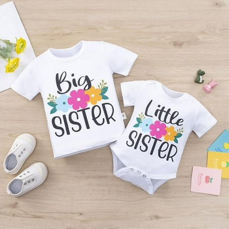 Uccdo Big Sister Little Sister Matching Outfits Toddler Girls Cotton T-shirt Tops Newborn Baby Romper 1Pcs
Uccdo Big Sister Little Sister Matching Outfits Toddler Girls Cotton T-shirt Tops Newborn Baby Romper 1Pcs
