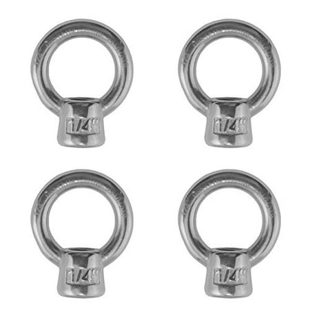 4 Pieces Stainless Steel 316 Lifting Eye Nut 1/4 UNC Marine Grade