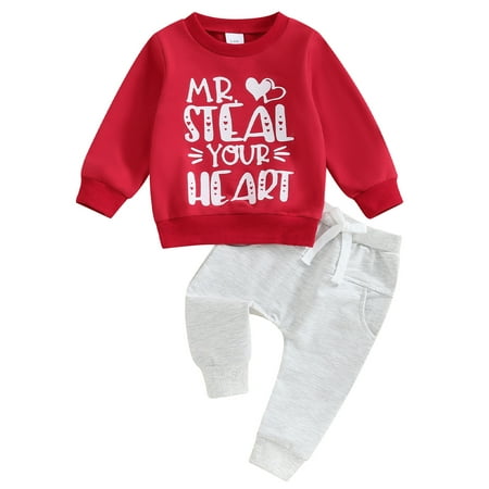 Kids Baby Boys Valentine s Day Outfits Set Letter Print Sweatshirt and Pants 2pcs Clothes Suit 3-6 Months
Kids Baby Boys Valentine s Day Outfits Set Letter Print Sweatshirt and Pants 2pcs Clothes Suit 3-6 Months