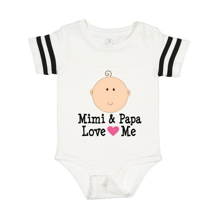 Inktastic Mimi and Papa Love Me Baby Girl Gift Baby Girl Bodysuit