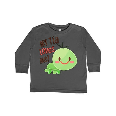 Inktastic My Tía Loves Me- cute turtle Gift Toddler Boy or Toddler Girl Long Sleeve T-Shirt