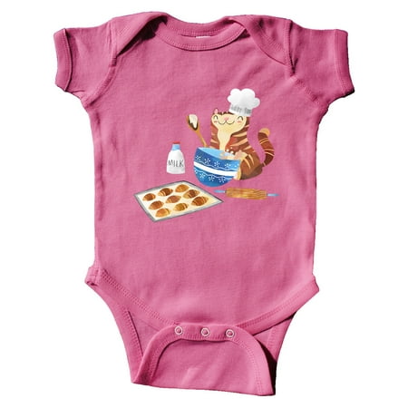 Inktastic Baker Kitty in Hat with Cookies Gift Baby Boy or Baby Girl Bodysuit