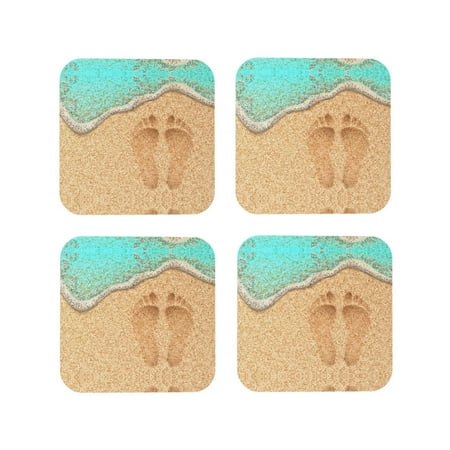 Coasters Set of 4 - Beach Footprint Drink Coasters for Tabletop Protection Leather Coasters for Living Room Decor and Housewarming Gift Square
Coasters Set of 4 - Beach Footprint Drink Coasters for Tabletop Protection Leather Coasters for Living Room Decor and Housewarming Gift Square