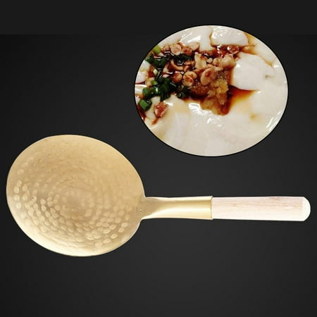 Household Tofu with Wooden Handle Brass Bean Curd Spoon Tofu Shovel 16cm