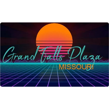 Grand Falls Plaza Missouri 4 X 2.25-Inch Fridge Magnet Retro Neon Design