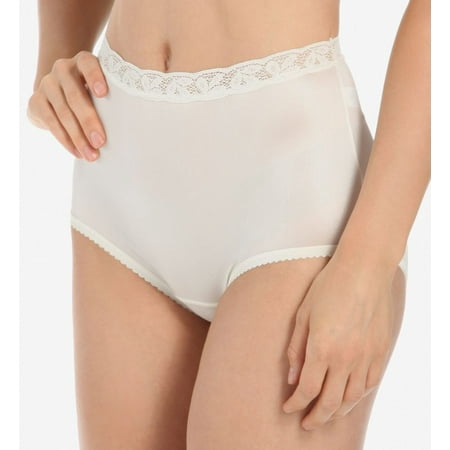 Women s Shadowline 17014 Nylon Classics Brief Panty (Ivory 5)