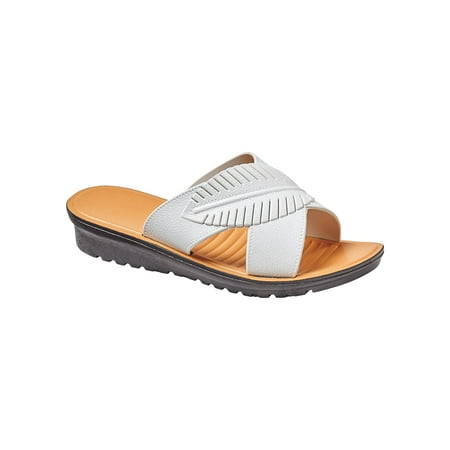 AmeriMark Women s Adult Palm Sandal Sandals White 10 Medium US Women