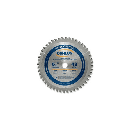 Oshlun SBF-065048 6-1/2 x 48T x 5/8 Diamond Arbor Saw Blade - Ferrous
