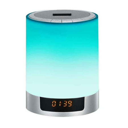 Joyfeel Alarm Clock for Kids Mini Wireless Bluetooth Speaker LED Night Lights Color Changing with Alarm Clock Stereo MP3 Music Player Kids Bedroom