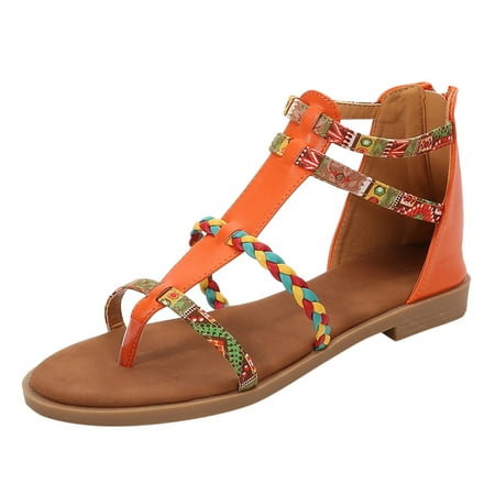 CAICJ98 Women Shoes Women s Braided Flat Sandals Strappy Sandals Slip on Memory Foam Slide Sandals Orange
CAICJ98 Women Shoes Women s Braided Flat Sandals Strappy Sandals Slip on Memory Foam Slide Sandals Orange