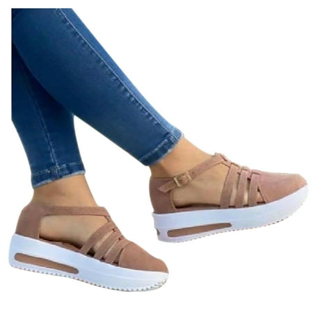 Lyinloo Ladies Wedge Platform Buckle Sandals Closed Toe Solid Color Round Toe Sandals Khaki 42
Lyinloo Ladies Wedge Platform Buckle Sandals Closed Toe Solid Color Round Toe Sandals Khaki 42